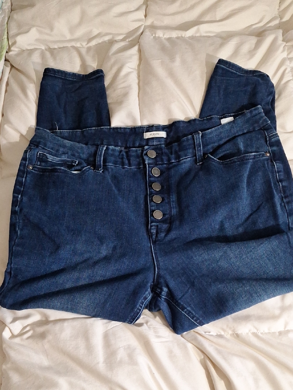 Dark Blue High-Rise Button-Fly Women’s Jeans